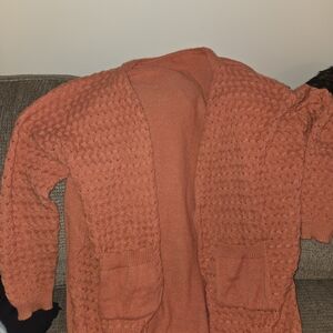 Cozy Orange Knit Cardigan